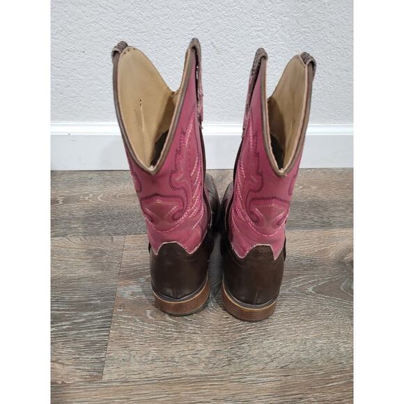 Roper Girls Pink Western Cowgirl Boots size 2 #3 - Picture 4 of 8